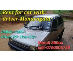 Rent for maruti 800cc car-Monaragala