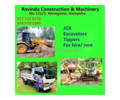 Ravindu Construction & Machinery- Excavator for hire in Gampaha